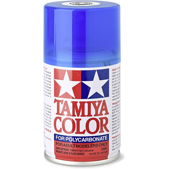 Tamiya 86038 PS-38 - Farba w sprayu - Półprzezroczysty niebieski - błyszczący / Translucent Blue Spray Gloss 100ml